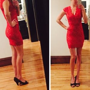 Red Lace Nightcap Cocktail Dress